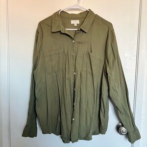Lucky brand women’s xl button down shirt with slit on back